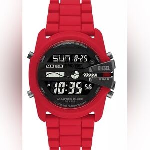 Diesel Red Silicone Strap Watch